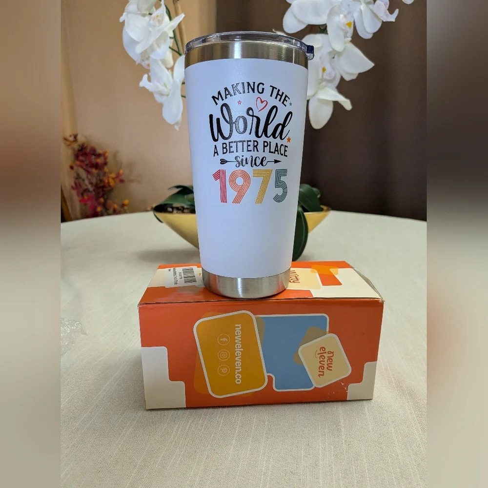 50th Birthday Gift Tumbler 50 & Fabulous Gift 1975 Gift